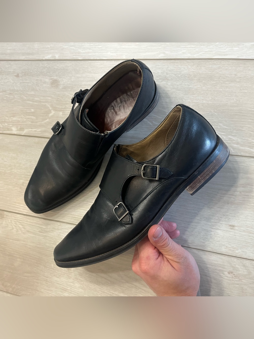 Aldo Black Double Monk Strap Dress Shoes